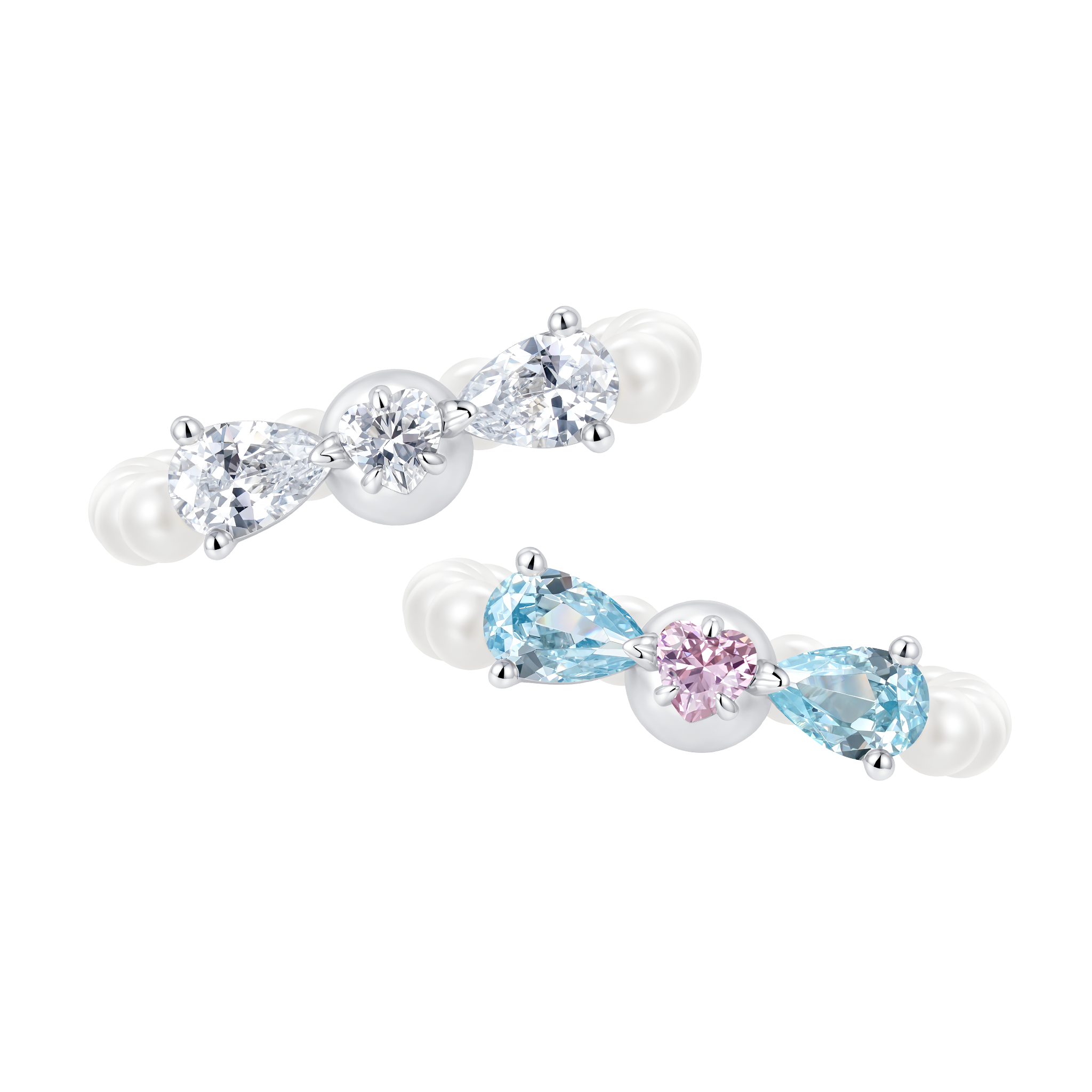 YVMIN Paradise Bow Pearl Ring featuring a delicate bow design with a central pearl on a silver band.