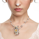 Paradise / Floral Cat Bow Ribbon Necklace