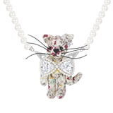Paradise / Floral Cat Pearl Necklace