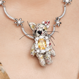Paradise / Floral Cat Bow Ribbon Necklace