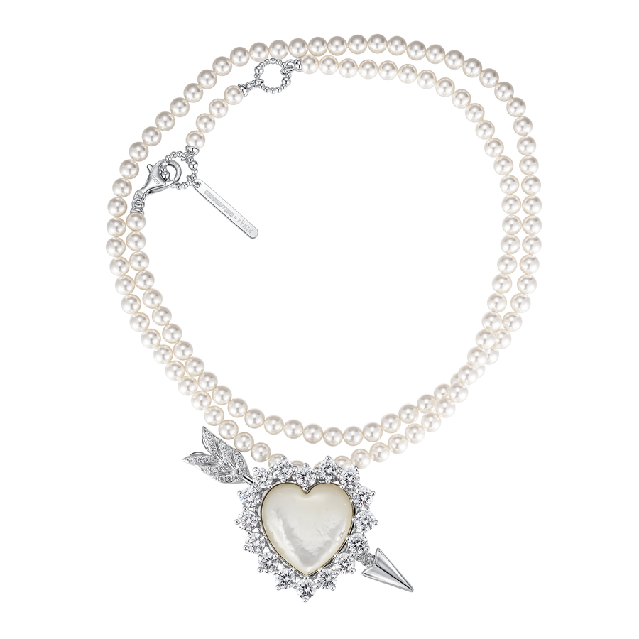 YVMIN X SHUSHUTONG / Gemstone Shell Heart  Pearl Long Chain