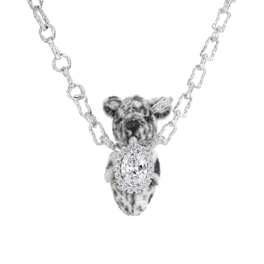 Paradise / Tiger Print Silver Chain Necklace