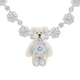 Paradise / Gemstone Flower Plush Bear Pearl Necklace