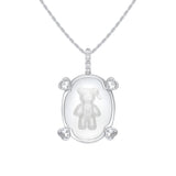 Paradise / Four Claw Crystal Bear Pendant Necklace