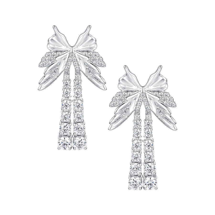 Ripple / Butterfly Zircon Tassel Earring