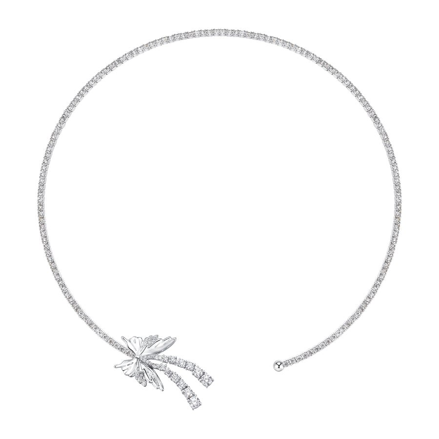 Ripple / Butterfly Zircon Tassel Chocker