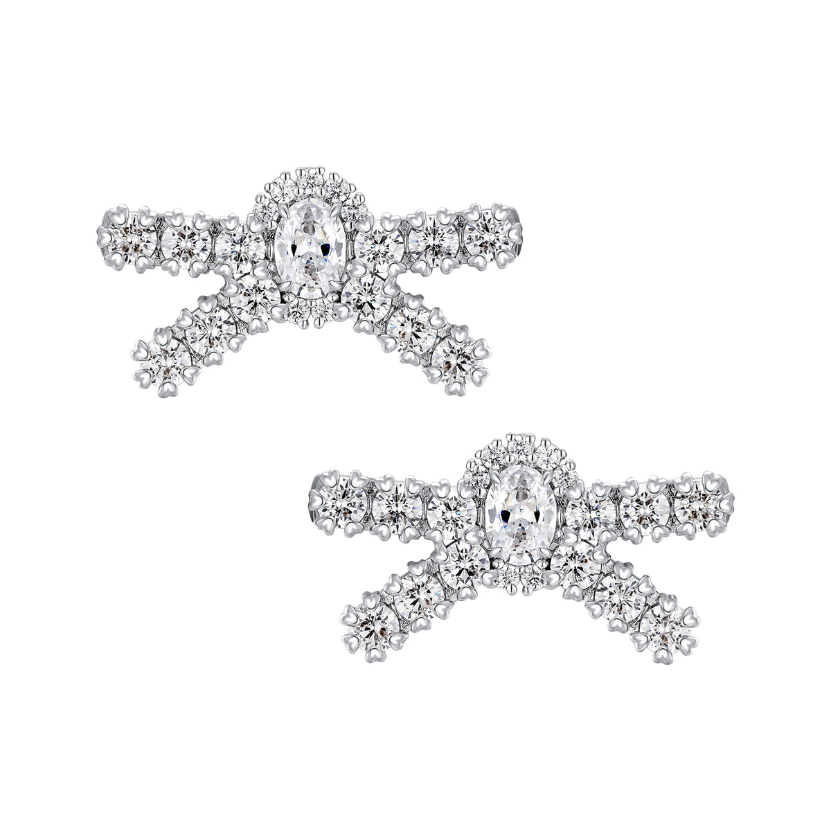 YVMIN X SHUSHUTONG / Gemstone Pave Bow Earring