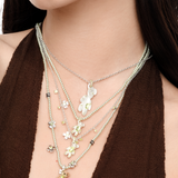 YVMIN Paradise Transformed Bear Necklace worn by a model, featuring a detailed bear pendant on a chain.