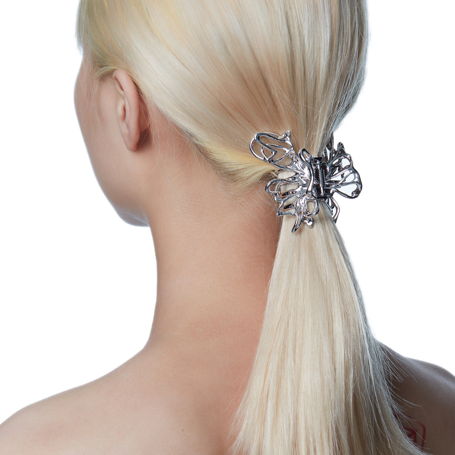 Ripple / Liquefied Metal Butterfly Hair Claw Clip