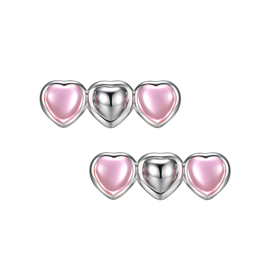 ElectricGirl / Triple crystal hearts Earring