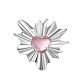 ElectricGirl / Crystal heart with skirts Ring