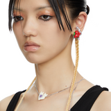 ElectricGirl  / Strawberry Pendant Pave Ear Clip
