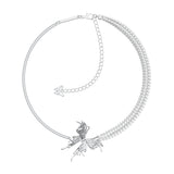 Ripple / Liquefied Butterfly Layers Pearl Chain Necklace