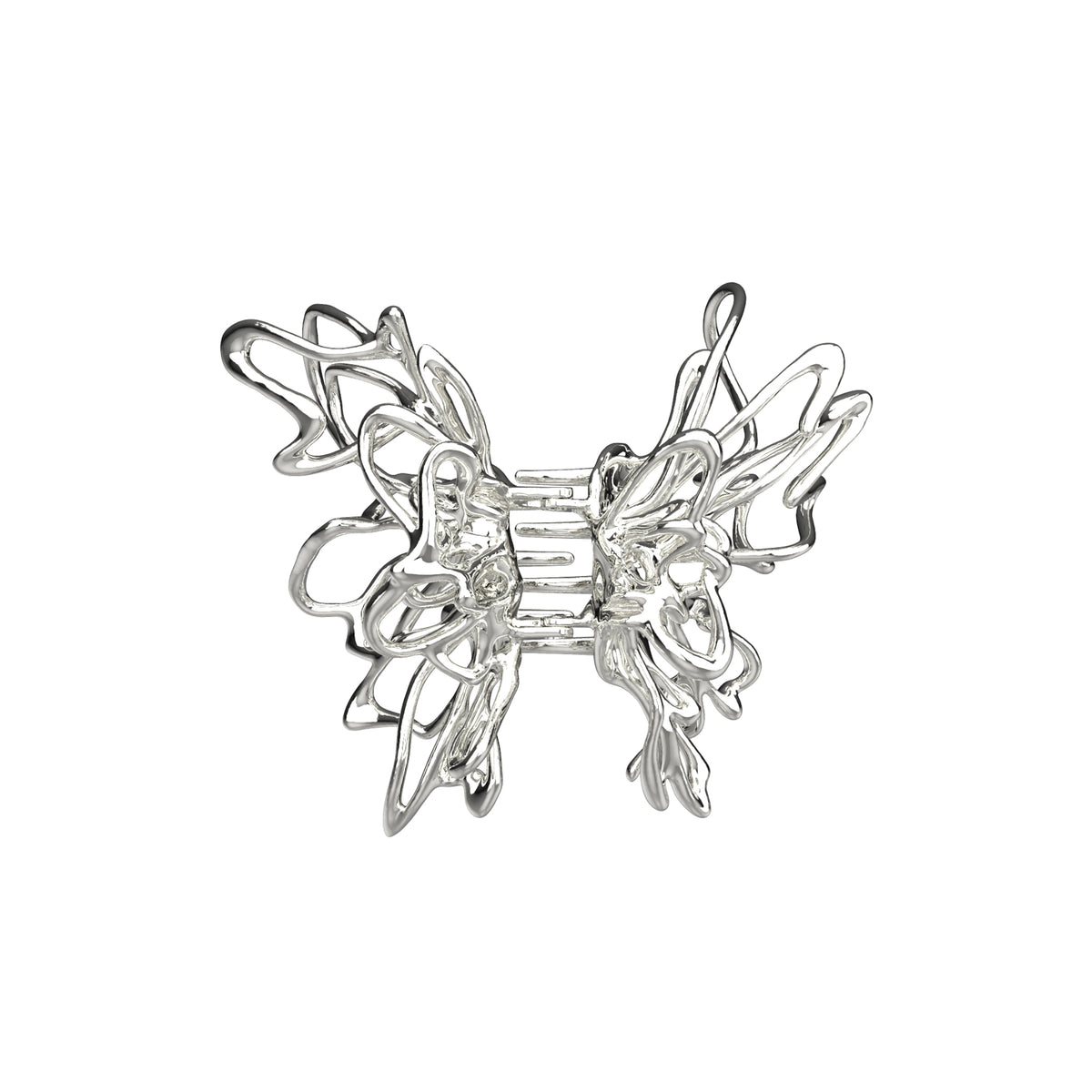 YVMIN Butterfly Hair Pin Silver Didu Edition Ripple / Liquefied Metal Butterfly Hair Claw Clip – YVMIN main image 4