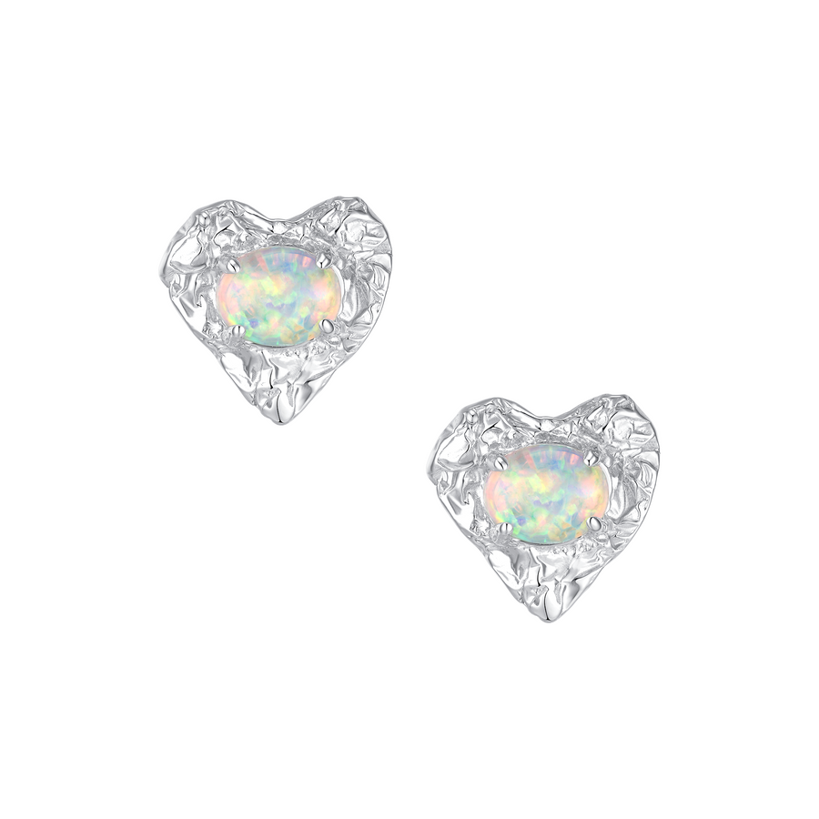 Tasty / Opal Heart Earrings
