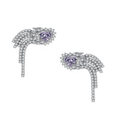 Ripple / Heart-shaped Zircon staring earrings