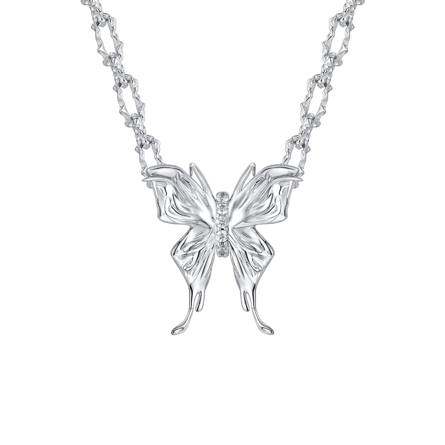Ripple / Liquefied Butterfly Single Pendant Necklace