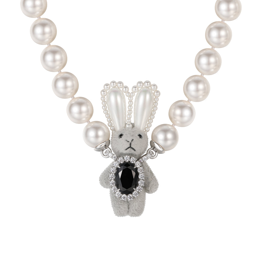 Paradise / Gem Plush Rabbit Pearl Necklace