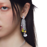 ElectricGirl / Colorful Bio Opal Tassels Earring