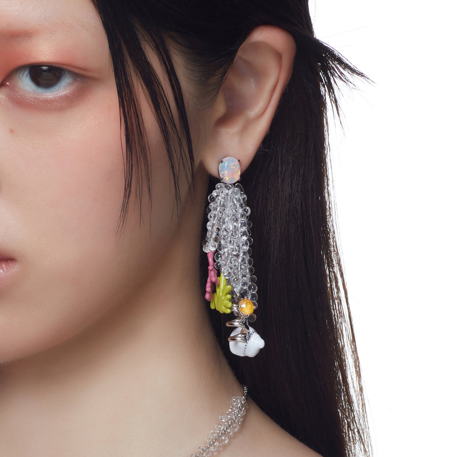 ElectricGirl / Colorful Bio Opal Tassels Earring