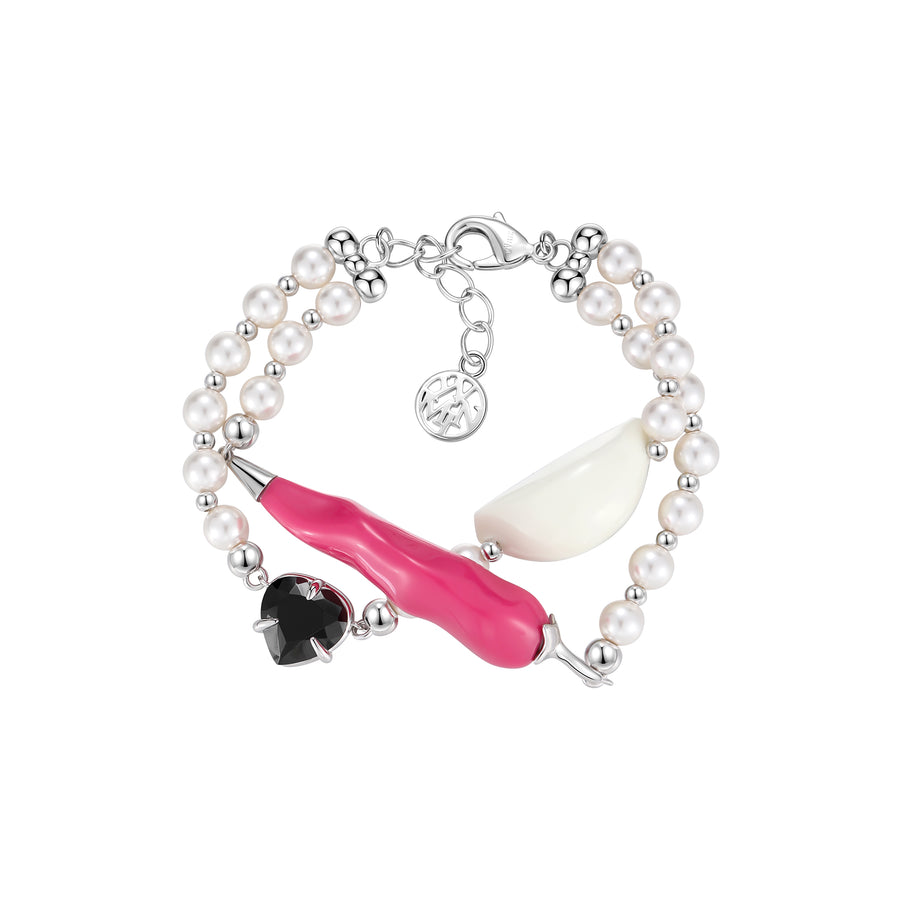 YVMIN X Cacien / Heart Gem Chili Pearl Bracelet