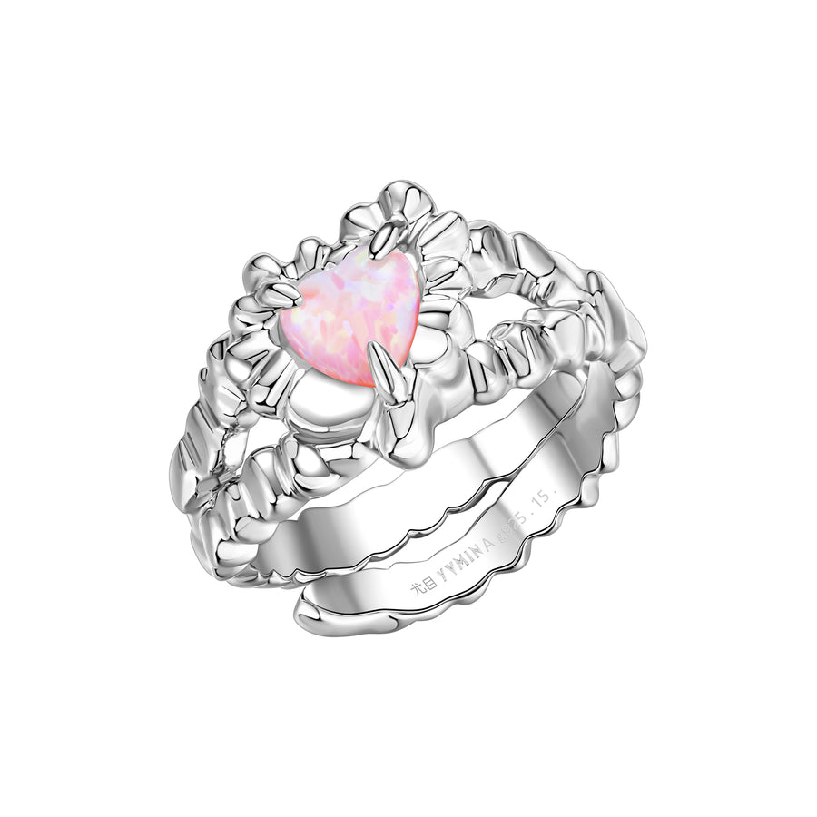 Tasty / Opal Tinfoil Heart Ring