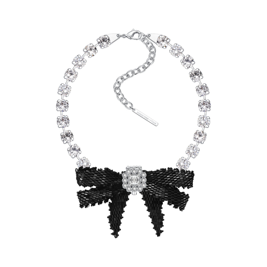 YVMIN X SHUSHUTONG / Gemstone Chain Braided Bow Necklace