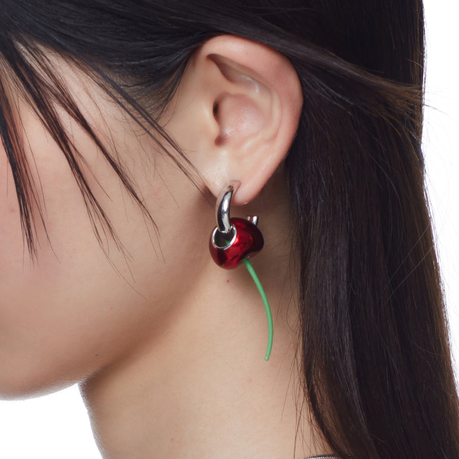 ElectricGirl / Enamel Perforated Cherry Earrings