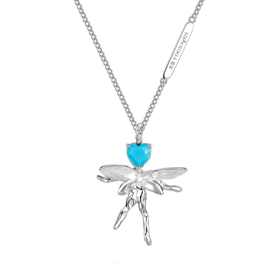 Tasty / Heart Shape Turquoise Fairy Necklace