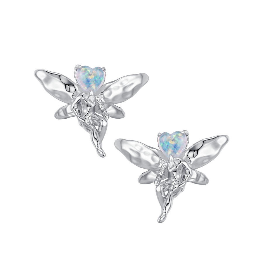 Tasty / Heart Shape Opal Fairy Earring