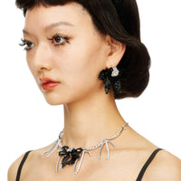 YVMIN X SHUSHUTONG / Square Gemstone Braided Bow Earring