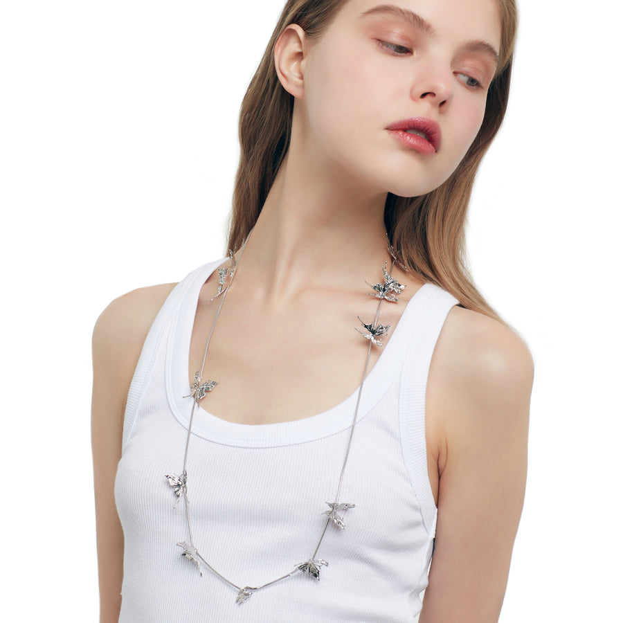 Ripple / Liquefied Butterfly Multifunctional Long Necklace