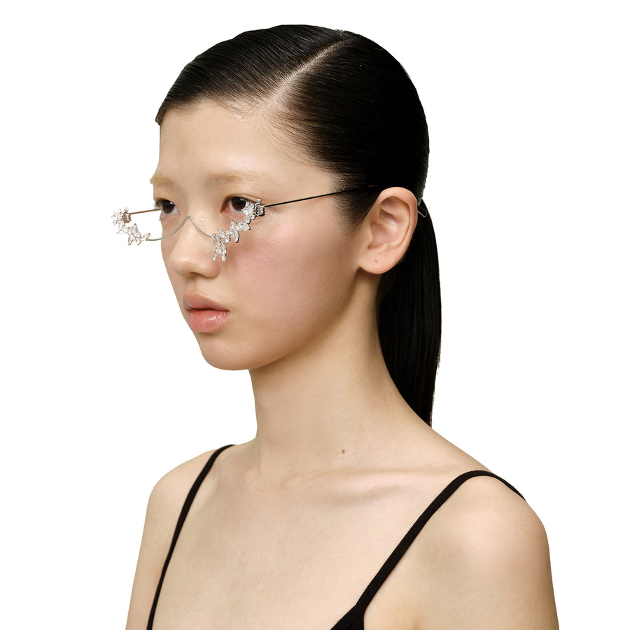 Ripple／Gemstone half-frame decorative glasses
