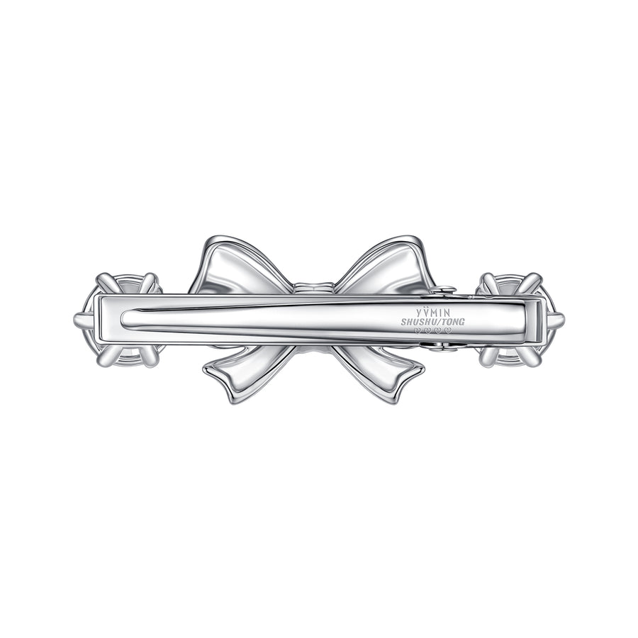 YVMIN X SHUSHUTONG / Double Jeweled Metal Bow Hair Clip