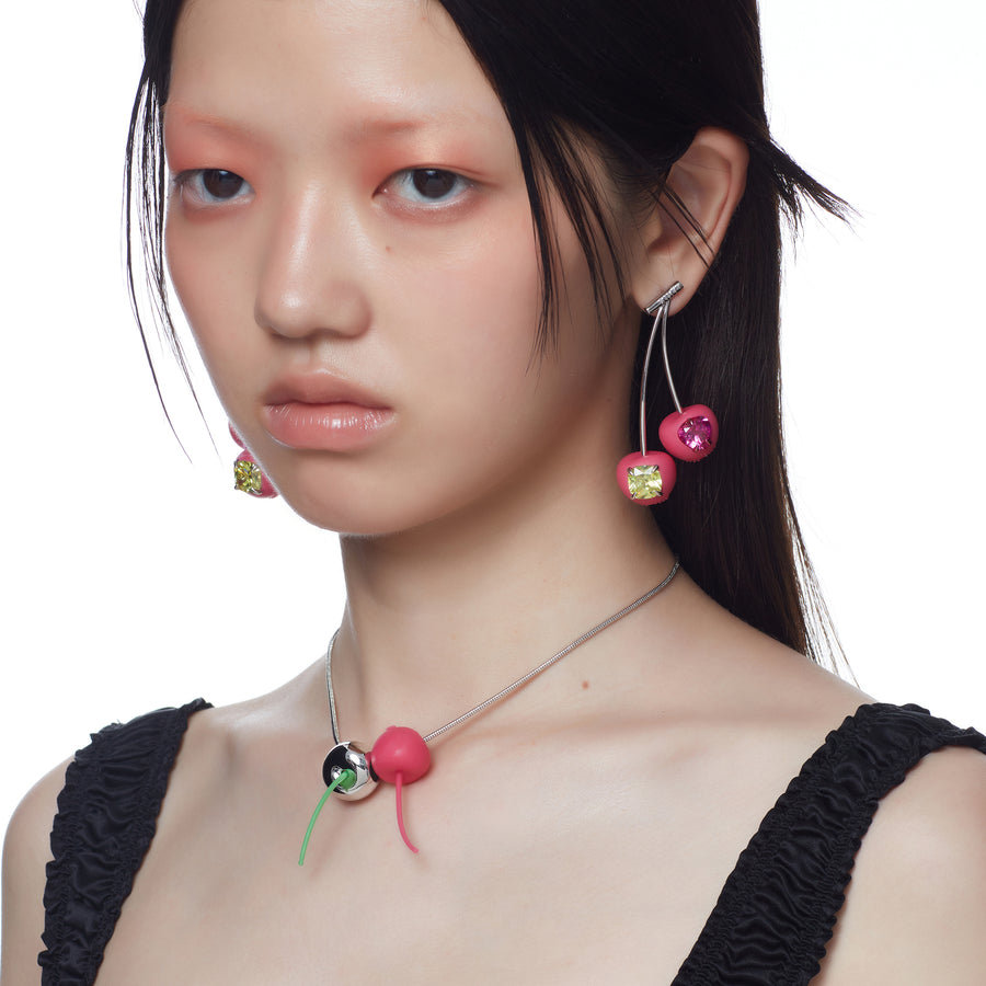 ElectricGirl / Perforated Twins Cherries Necklace