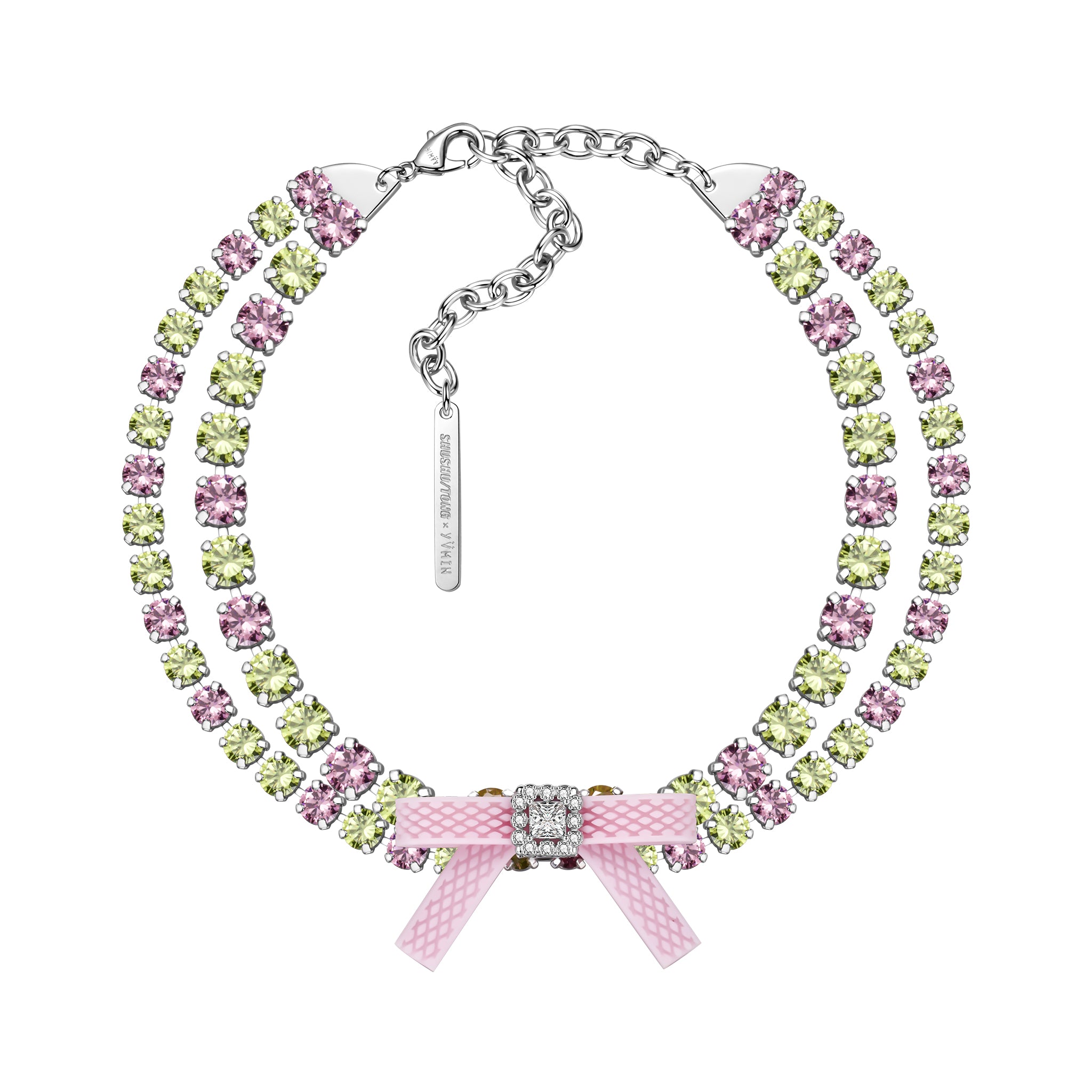 YVMIN X SHUSHUTONG / Rubber Bow Gemstone Necklace