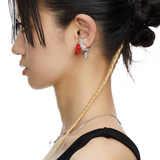 ElectricGirl  / Strawberry Pendant Pave Ear Clip