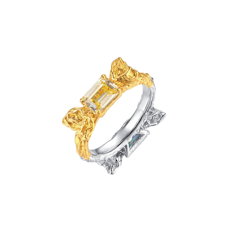 Tasty / Square Gemstone Candy Double Side Ring