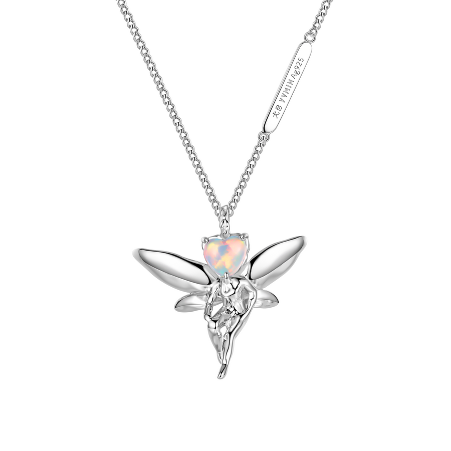 Tasty / Heart Shape Opal Fairy Necklace