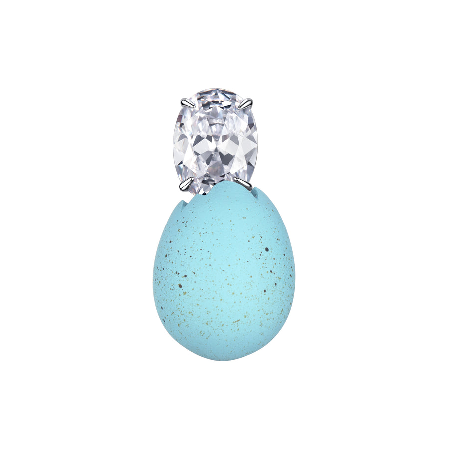 ElectricGirl / Newborn Bird Egg Gemstone Earring