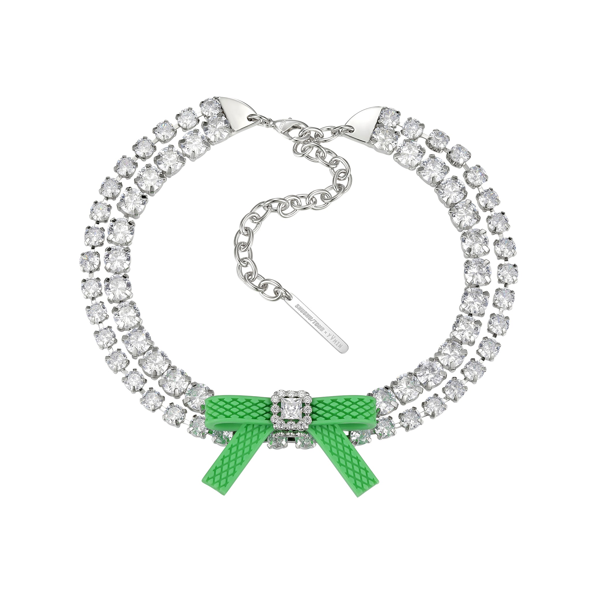 YVMIN X SHUSHUTONG / Rubber Bow Gemstone Necklace