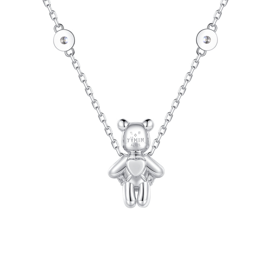Paradise / Wedding Bear Gemstone Necklace