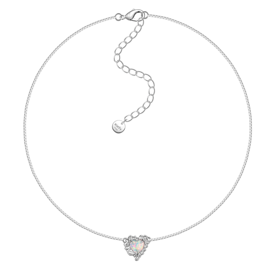 Tasty / Melting Hear Shape Opal Necklace