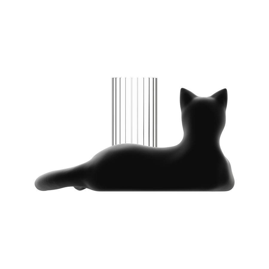 Cat toy / Velvet Black Cat  Vase Holder