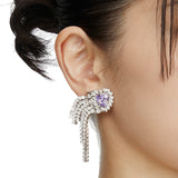 Ripple / Heart-shaped Zircon staring earrings