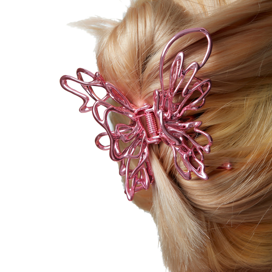 Ripple / Colored Liquefied Metal Butterfly Hair Claw Clip