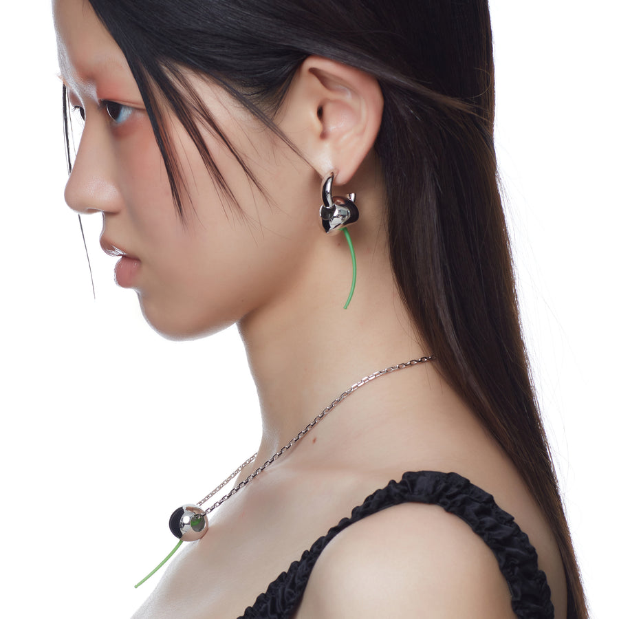 ElectricGirl / Metal Perforated Cherry Earring