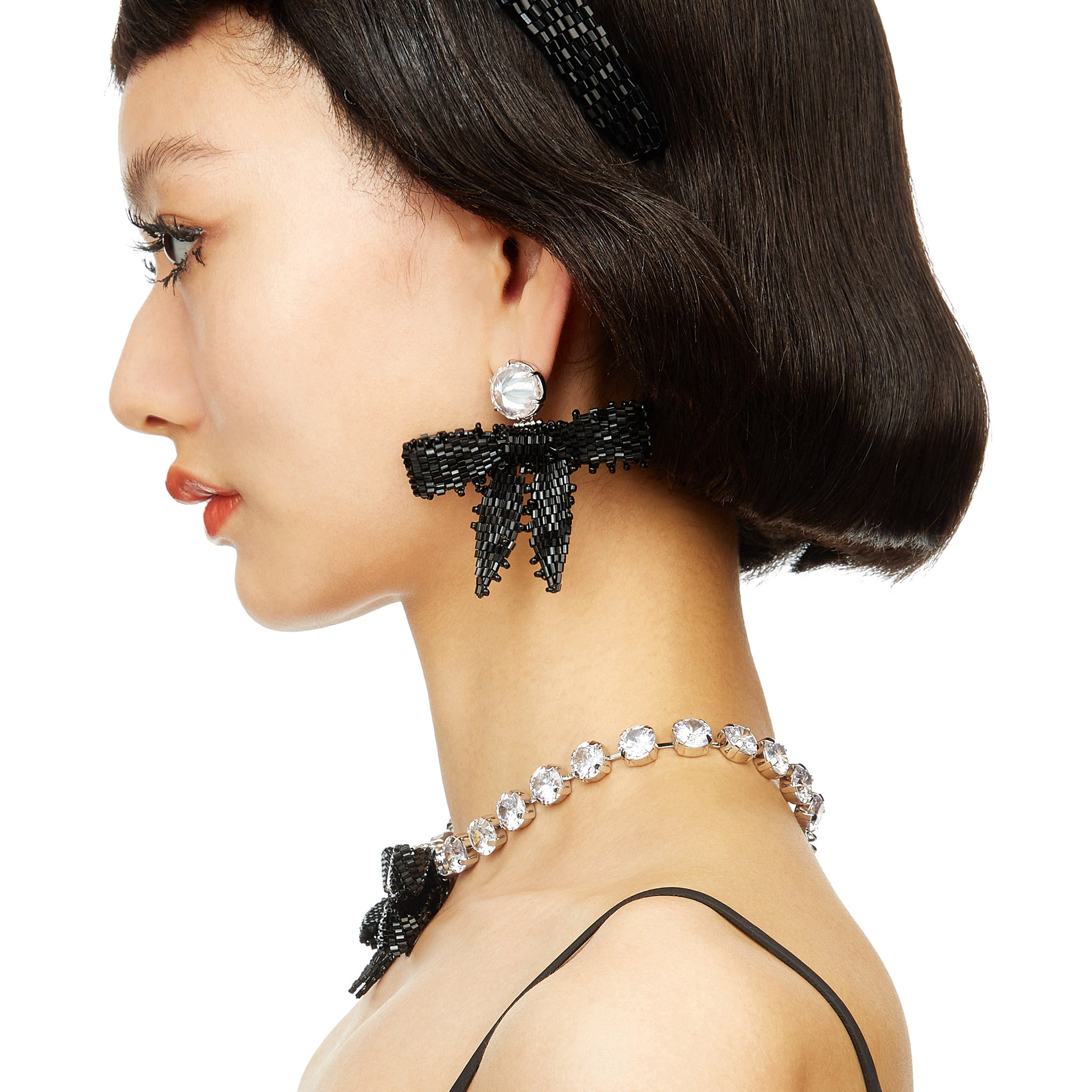 YVMIN X SHUSHUTONG / Gemstone Chain Braided Bow Necklace