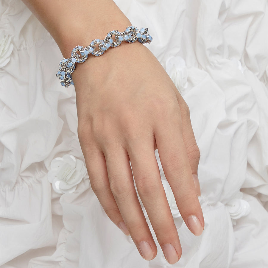 Ripple / Pave gemstone bracelet