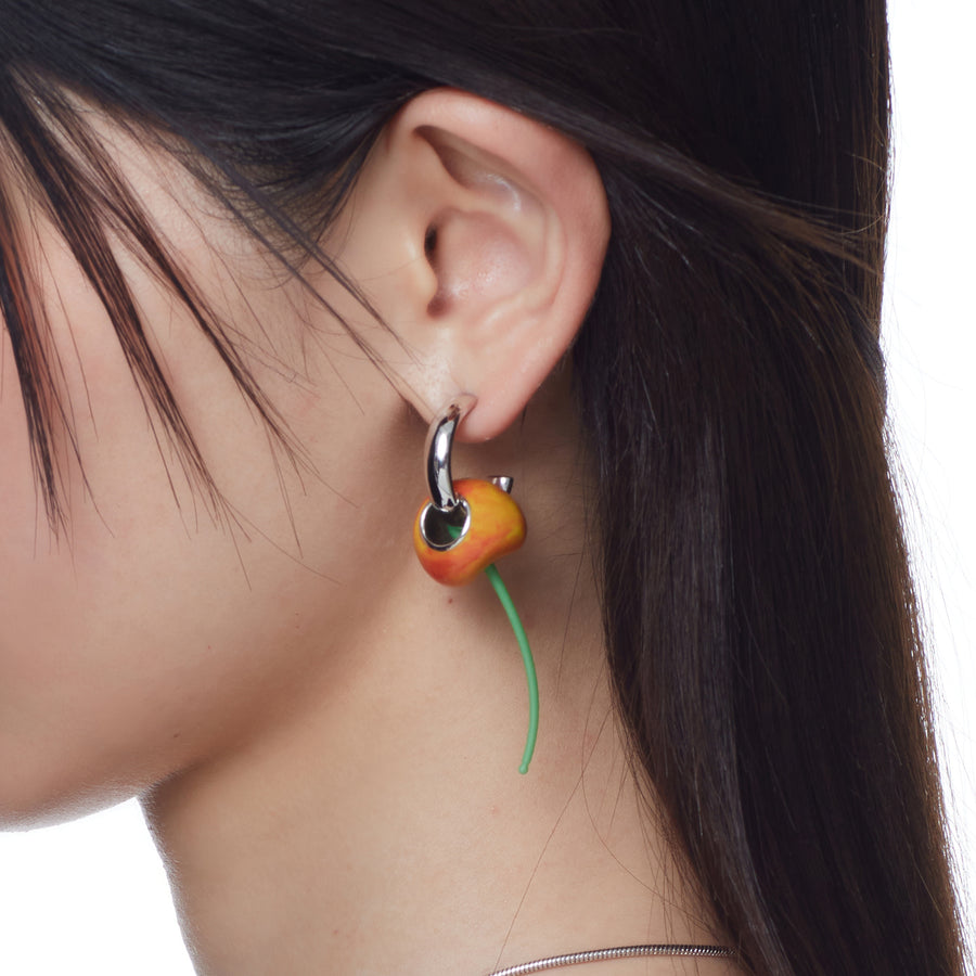 ElectricGirl / Enamel Perforated Cherry Earrings